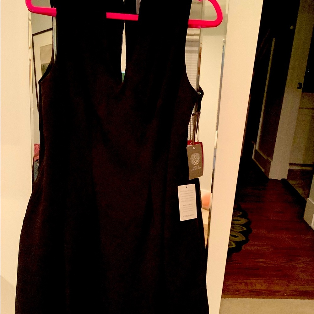 Plunge v flare dress